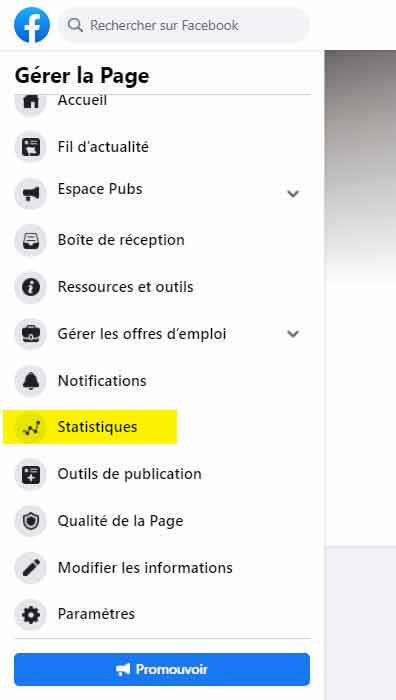 vue trouver statistiques facebook